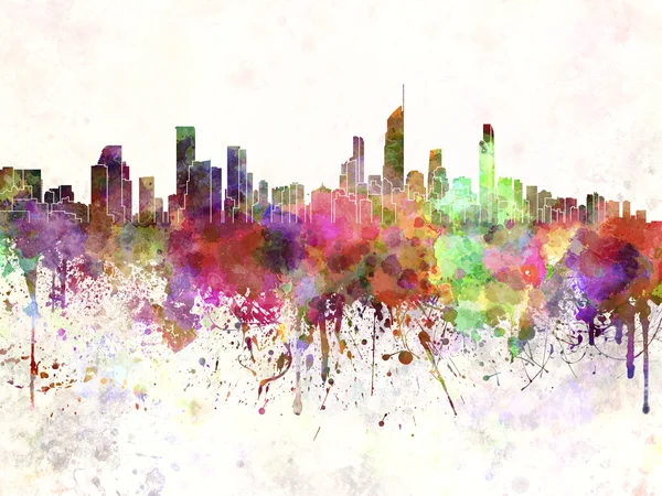 Gold Coast skyline em fundo aquarela — Fotografia de Stock