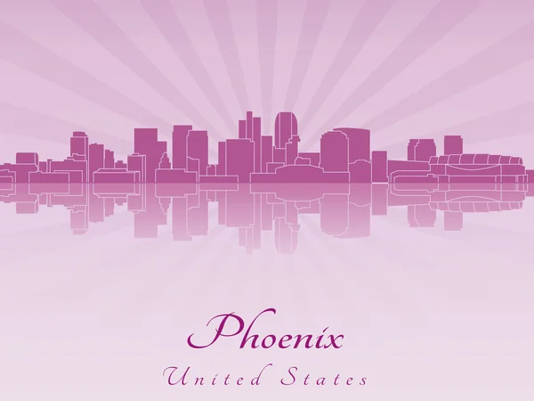 Phoenix skyline en orchidée rayonnante pourpre — Image vectorielle