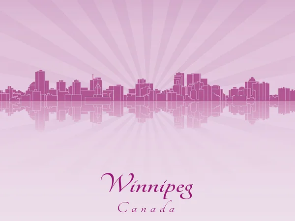 Winnipeg skyline in purple radiant orchid — Stock Vector