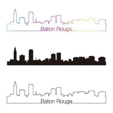 Baton rouge skyline doğrusal stiliyle gökkuşağı