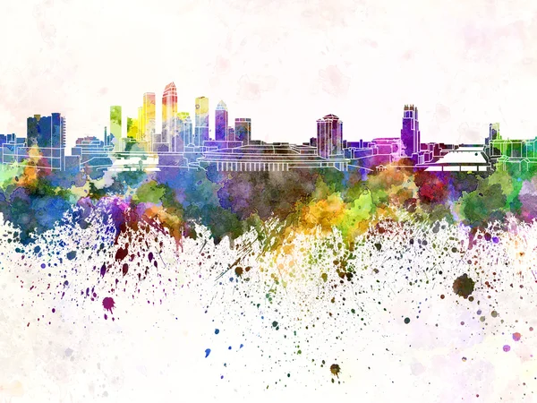 Tampa skyline en fond aquarelle — Photo