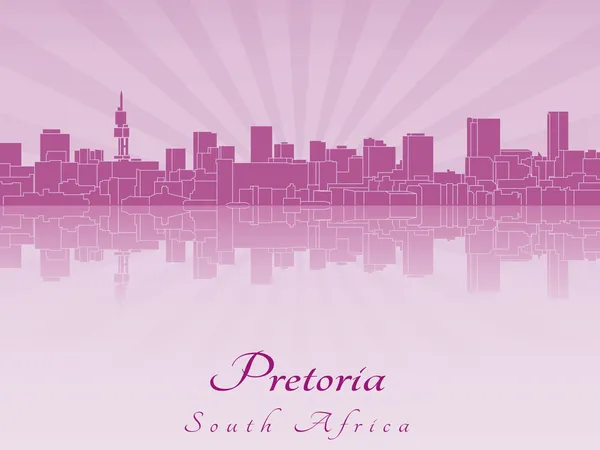 Skyline Pretoria en orchidée rayonnante pourpre — Image vectorielle