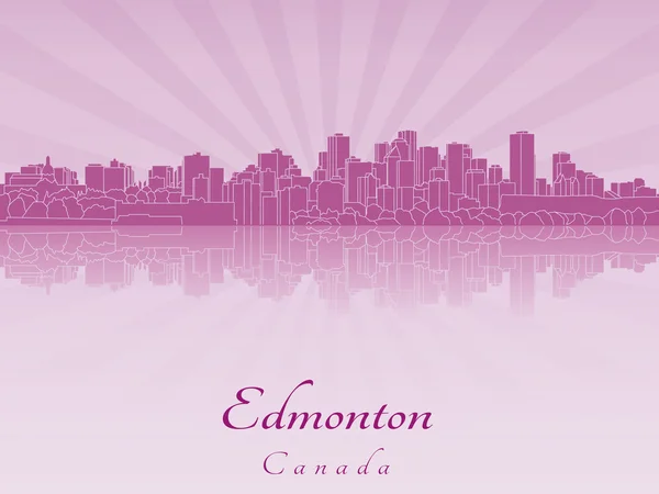 Edmonton Skyline in violett leuchtender Orchidee — Stockvektor