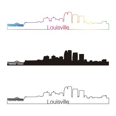 Louisville skyline doğrusal stiliyle gökkuşağı