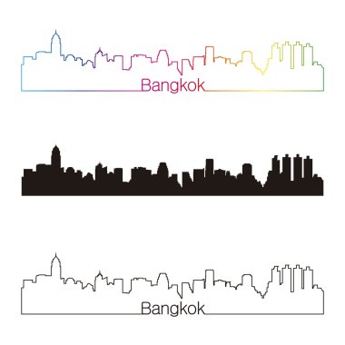 rainbow ile Bangkok skyline doğrusal tarzı