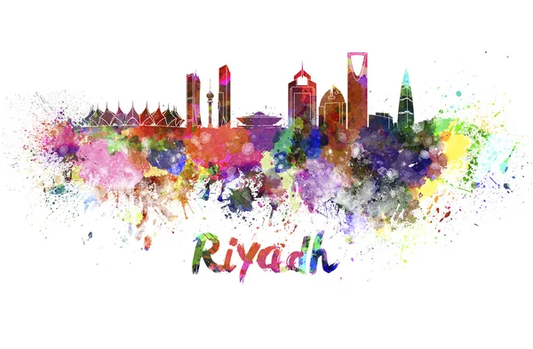 Riyadh panoramę w akwarela — Zdjęcie stockowe