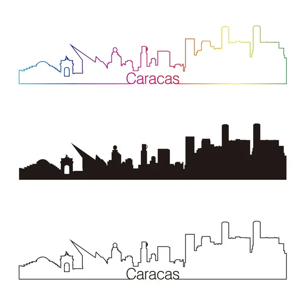 Линейный стиль Каракаса с радугой — стоковый вектор