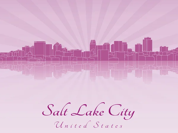 Skyline de Salt Lake City en orquídea radiante púrpura — Vector de stock