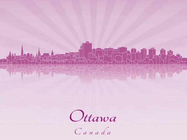 Ottawa skyline in violett leuchtender Orchidee — Stockvektor
