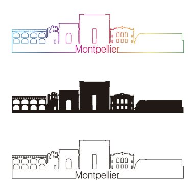 rainbow ile Montpellier skyline doğrusal tarzı