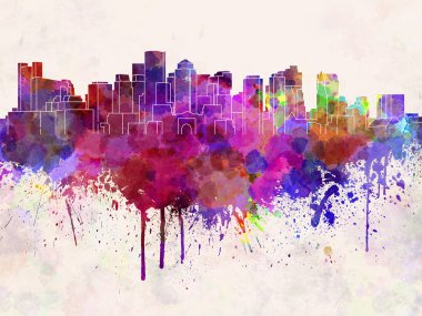 Boston skyline suluboya arka planda