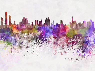 Panama city skyline suluboya arka planda