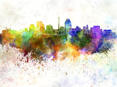 San antonio skyline suluboya arka planda