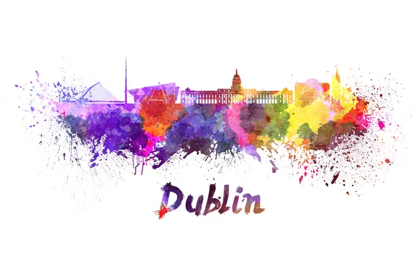 Dublin skyline in aquarel — Stockfoto