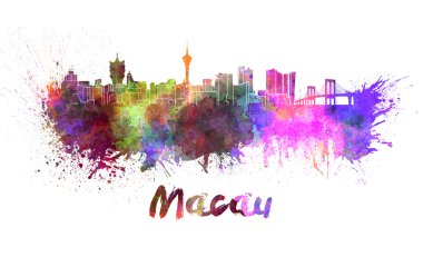 Macau manzarası içinde suluboya