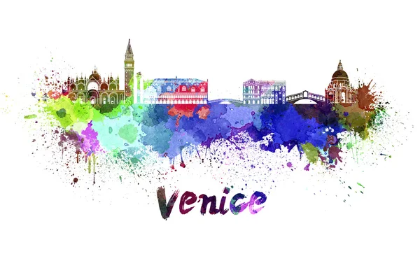 Venice skyline in watercolor — Stock Photo, Image