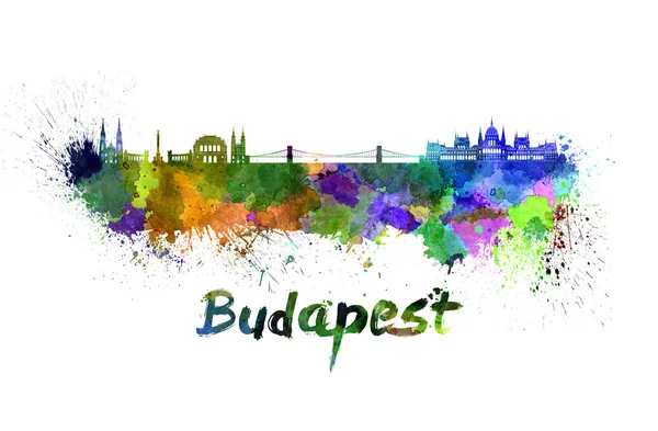 Budapeste skyline em aquarela — Fotografia de Stock