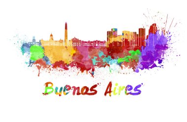 buenos aires manzarası içinde suluboya