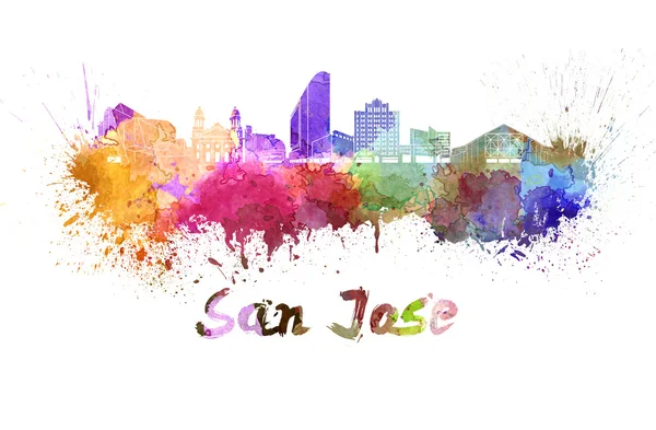 San jose skyline in aquarel — Stockfoto