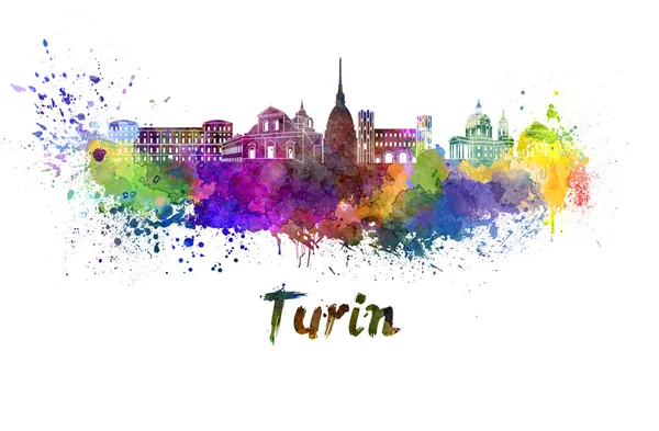 Turin silhuett i akvarell — Stockfoto