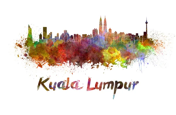 Kuala Lumpur skyline in watercolor — Stock Photo, Image