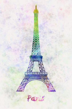 Paris landmark tour eiffel suluboya içinde