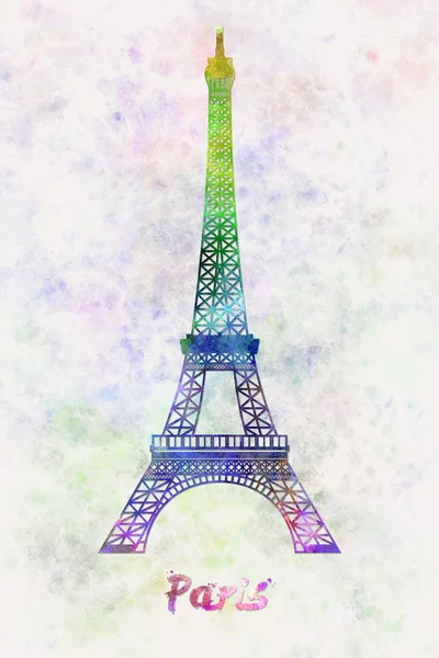 Paris Landmark Tour Eiffel em aquarela — Fotografia de Stock