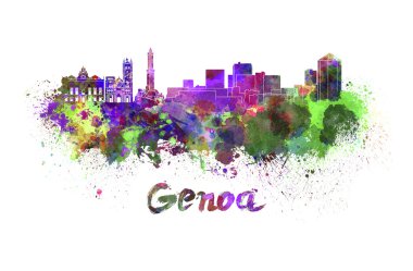 Cenova manzarası içinde suluboya