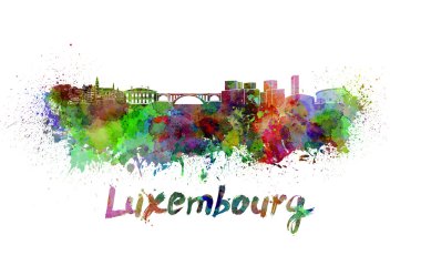 Lüksemburg manzarası içinde suluboya
