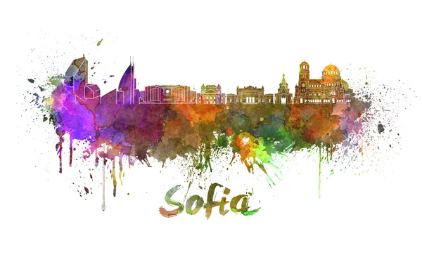 Sofia skyline in aquarel — Stockfoto