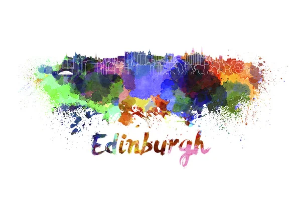 Edinburghs silhuett i akvarell — Stockfoto