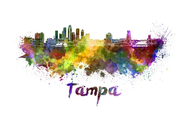 Linha do horizonte Tampa em aquarela — Fotografia de Stock