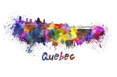 Quebec skyline in watercolor clipart