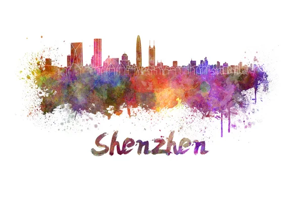 Shenzhen skyline in aquarel — Stockfoto