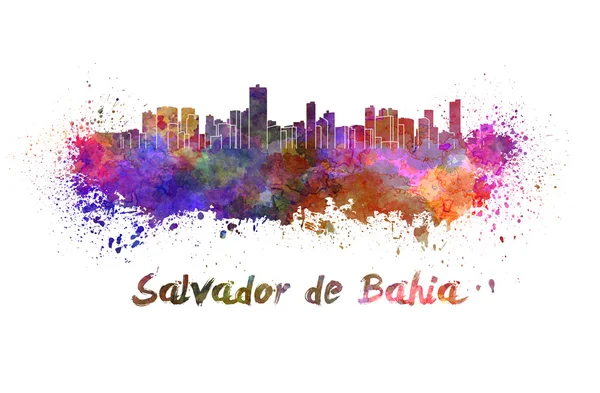 Salvador de bahia panoramę w akwarela — Zdjęcie stockowe