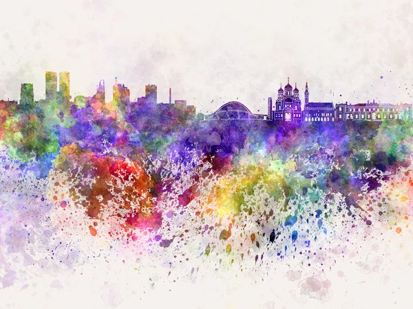 Tallinn skyline in watercolor background — Stock Photo, Image