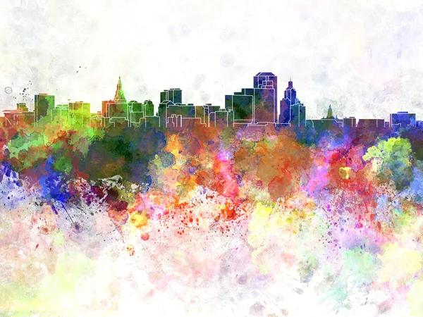 Hartford skyline i akvarell bakgrunden — Stockfoto
