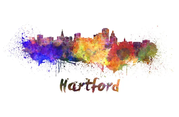 Skyline di Hartford in acquerello — Foto Stock