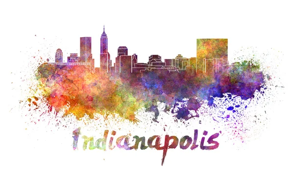 Indianapolis skyline in aquarel — Stockfoto