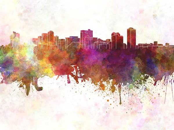 Manila skyline in watercolor background — Stock Photo, Image