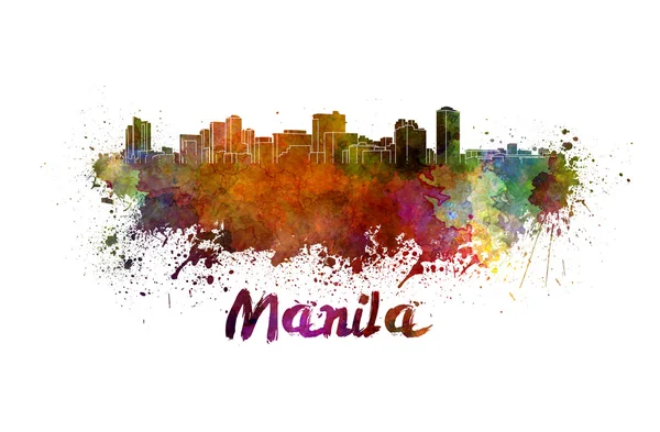 Manila skyline in watercolor — Stock Photo, Image