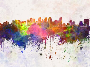 San diego skyline suluboya arka planda
