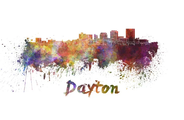 Dayton skyline em aquarela — Fotografia de Stock