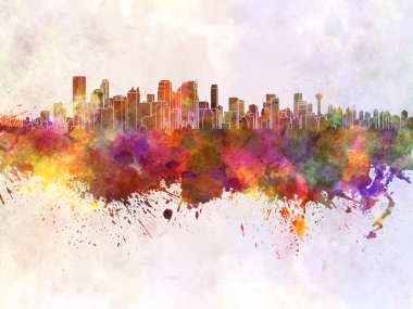 Calgary skyline suluboya arka planda