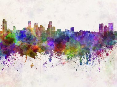 Baltimore skyline suluboya arka planda