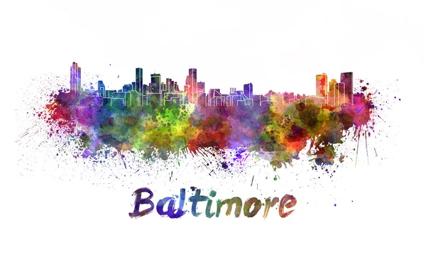 Baltimore Skyline in Aquarell — Stockfoto