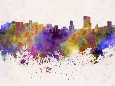 Orlando skyline suluboya arka planda