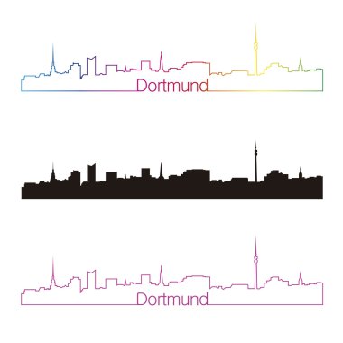rainbow ile Dortmund skyline doğrusal tarzı