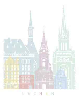 Aachen Skyline poster pasteli
