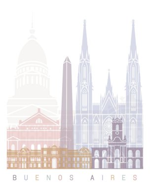  Buenos Aires Ufuk çizgisi posteri Pastel